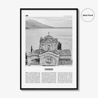 Ohrid Print Black and White, Ohrid Wall Art, Ohrid Poster, Ohrid Photo, Ohrid Wall Décor, Охрид, North Macedonia, Travel Poster Print Europe