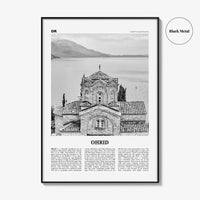 Ohrid Print Black and White, Ohrid Wall Art, Ohrid Poster, Ohrid Photo, Ohrid Wall Décor, Охрид, North Macedonia, Travel Poster Print Europe