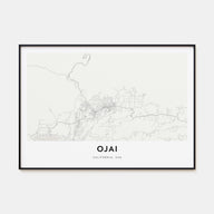 Ojai Map Landscape Poster