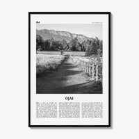 Ojai Print Black and White, Ojai Wall Art, Ojai Poster, Ojai Photo, Ojai Wall Décor, California, USA, United States