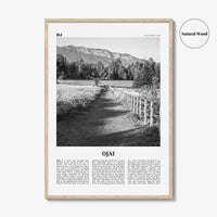 Ojai Print Black and White, Ojai Wall Art, Ojai Poster, Ojai Photo, Ojai Wall Décor, California, USA, United States