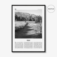 Ojai Print Black and White, Ojai Wall Art, Ojai Poster, Ojai Photo, Ojai Wall Décor, California, USA, United States
