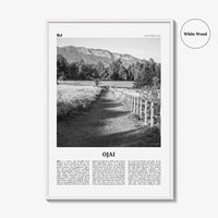 Ojai Print Black and White, Ojai Wall Art, Ojai Poster, Ojai Photo, Ojai Wall Décor, California, USA, United States