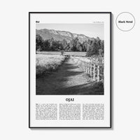 Ojai Print Black and White, Ojai Wall Art, Ojai Poster, Ojai Photo, Ojai Wall Décor, California, USA, United States