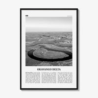 Okavango Delta Print Black and White, Okavango Delta Wall Art, Okavango Delta Poster, Okavango Delta Photo, Okavango Delta Décor, Botswana