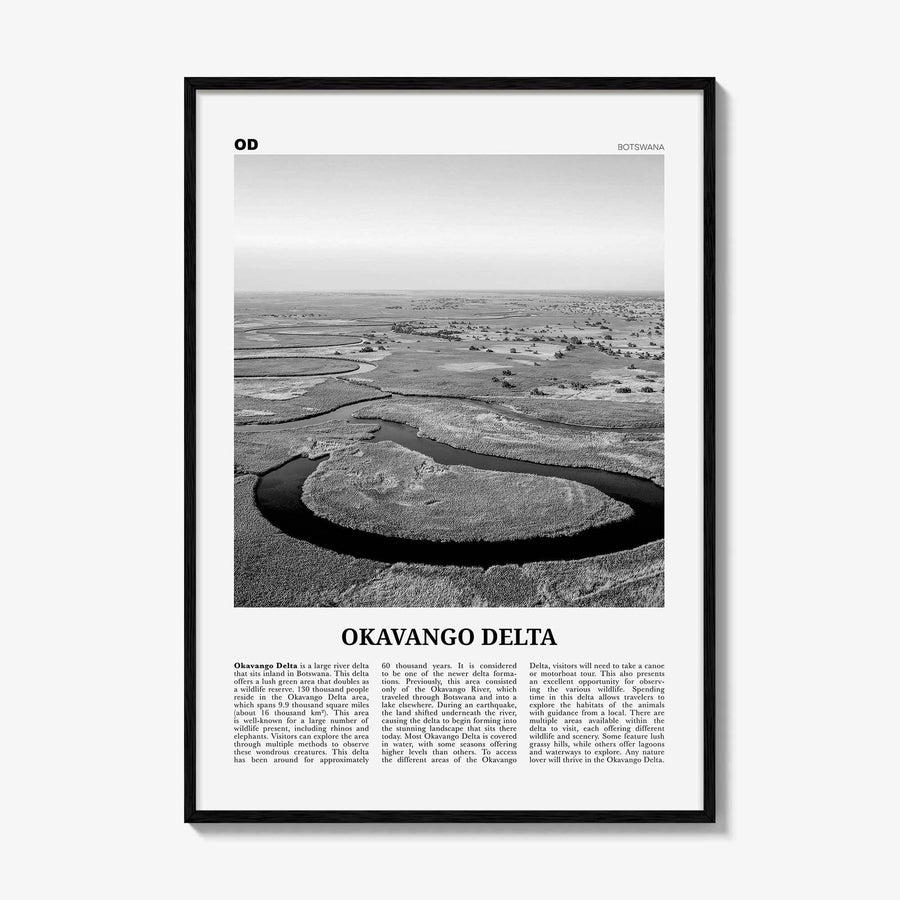 Okavango Delta Print Black and White, Okavango Delta Wall Art, Okavango Delta Poster, Okavango Delta Photo, Okavango Delta Décor, Botswana