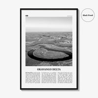 Okavango Delta Print Black and White, Okavango Delta Wall Art, Okavango Delta Poster, Okavango Delta Photo, Okavango Delta Décor, Botswana