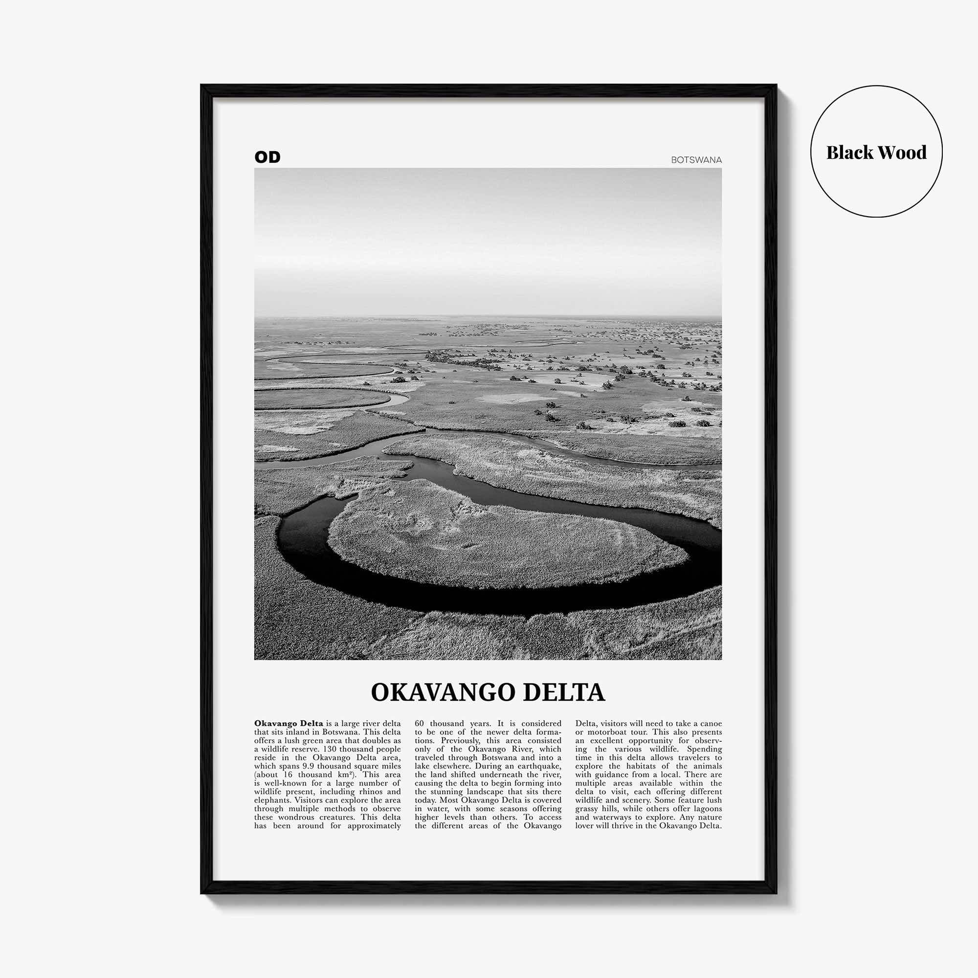 Okavango Delta Print Black and White, Okavango Delta Wall Art, Okavango Delta Poster, Okavango Delta Photo, Okavango Delta Décor, Botswana