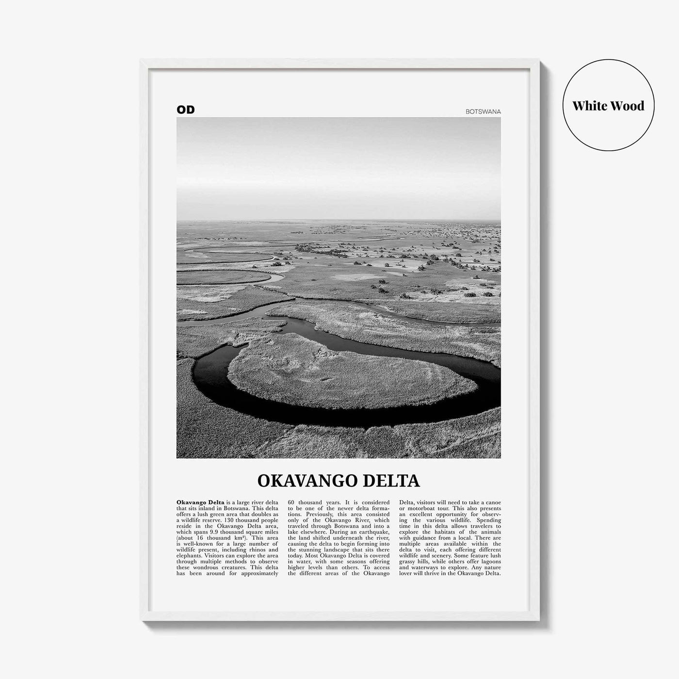 Okavango Delta Print Black and White, Okavango Delta Wall Art, Okavango Delta Poster, Okavango Delta Photo, Okavango Delta Décor, Botswana