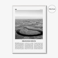 Okavango Delta Print Black and White, Okavango Delta Wall Art, Okavango Delta Poster, Okavango Delta Photo, Okavango Delta Décor, Botswana