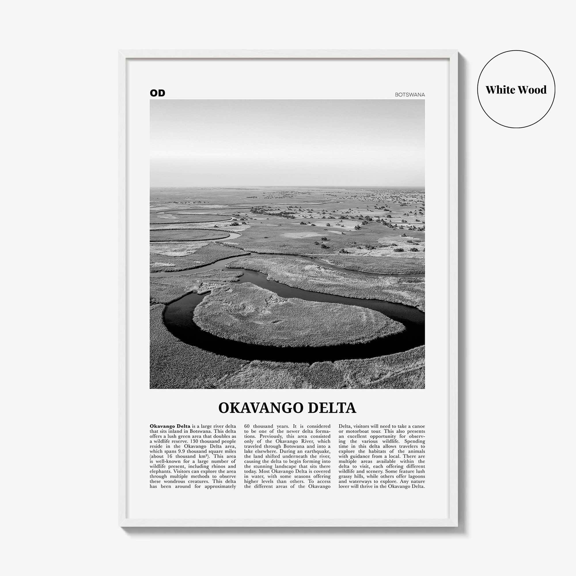 Okavango Delta Print Black and White, Okavango Delta Wall Art, Okavango Delta Poster, Okavango Delta Photo, Okavango Delta Décor, Botswana