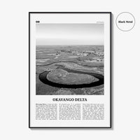 Okavango Delta Print Black and White, Okavango Delta Wall Art, Okavango Delta Poster, Okavango Delta Photo, Okavango Delta Décor, Botswana