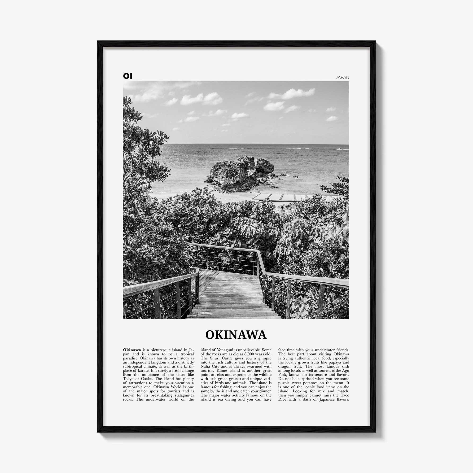 Okinawa Print Black and White, Okinawa Island Wall Art, Okinawa Island Poster, Okinawa Island Photo, Okinawa Island Wall Décor, Japan