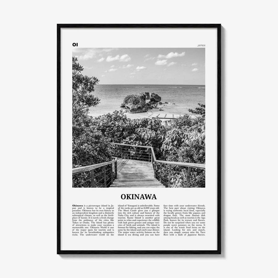 Okinawa Print Black and White, Okinawa Island Wall Art, Okinawa Island Poster, Okinawa Island Photo, Okinawa Island Wall Décor, Japan