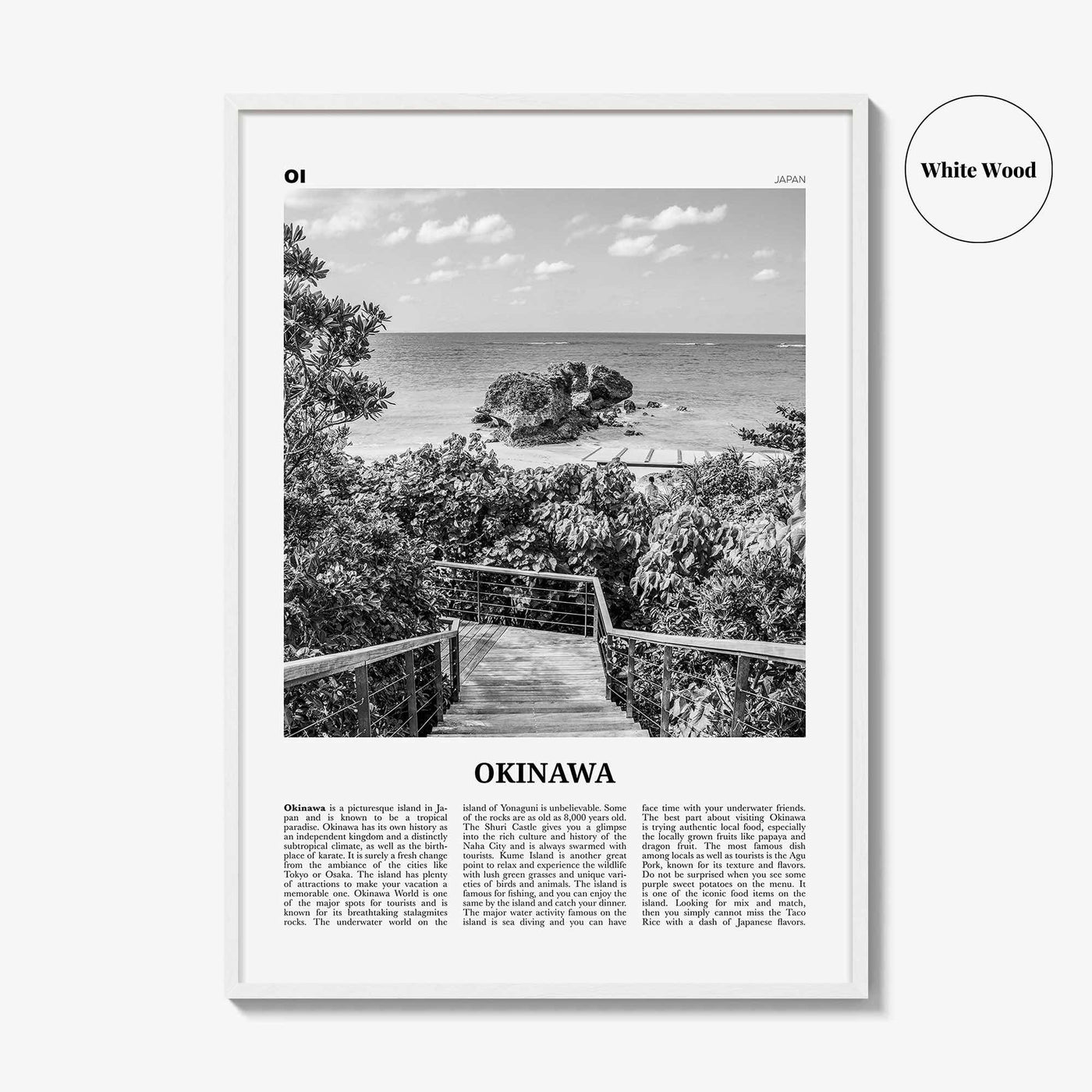 Okinawa Print Black and White, Okinawa Island Wall Art, Okinawa Island Poster, Okinawa Island Photo, Okinawa Island Wall Décor, Japan