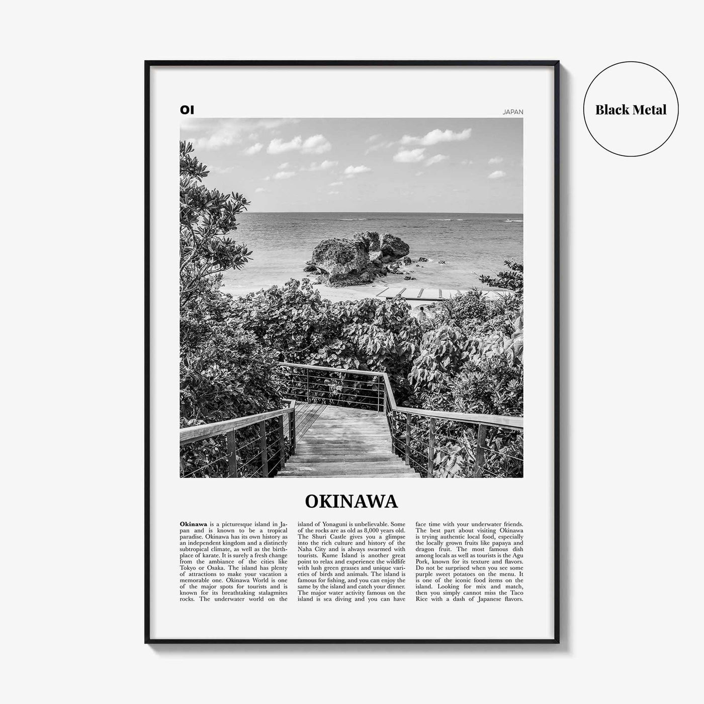 Okinawa Print Black and White, Okinawa Island Wall Art, Okinawa Island Poster, Okinawa Island Photo, Okinawa Island Wall Décor, Japan
