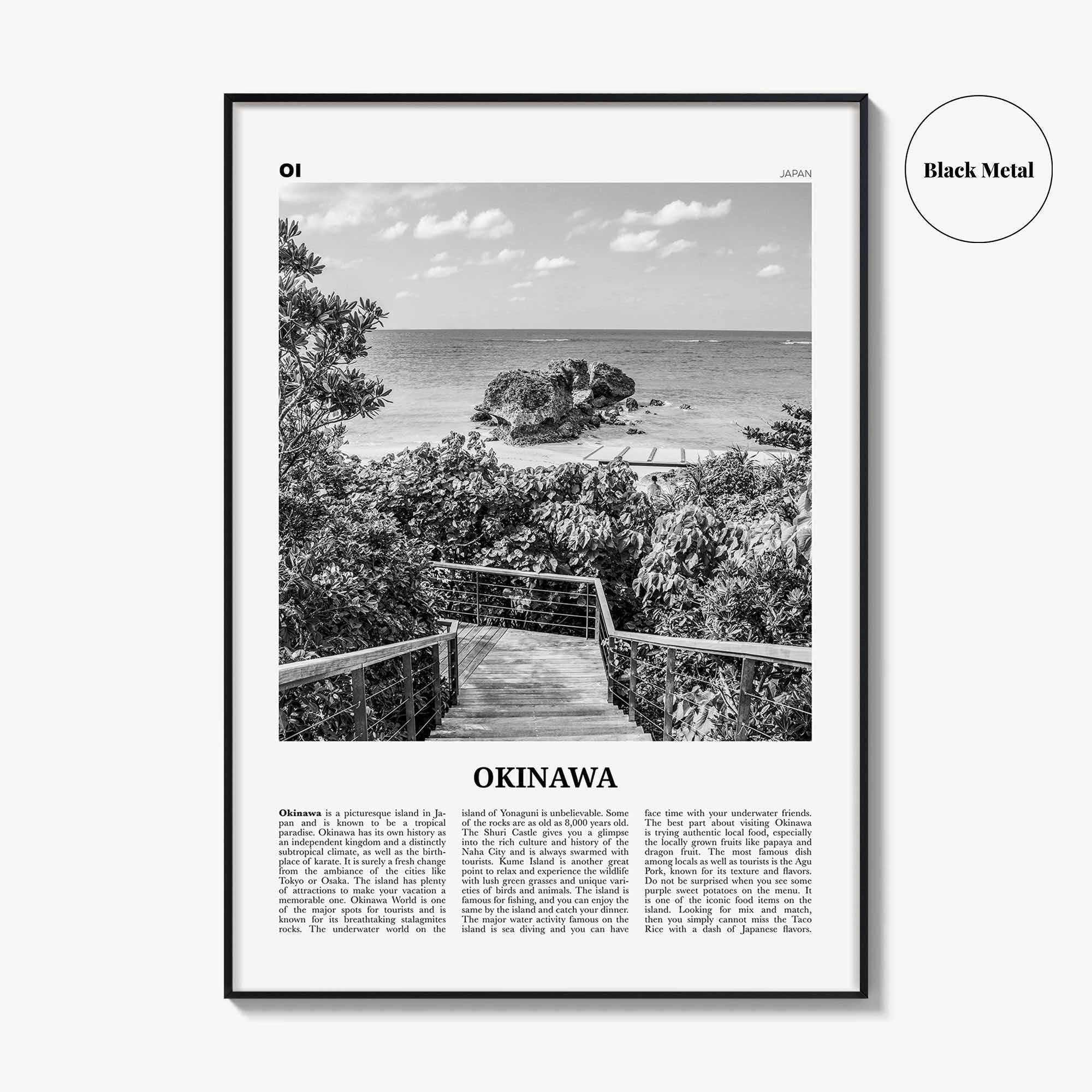 Okinawa Print Black and White, Okinawa Island Wall Art, Okinawa Island Poster, Okinawa Island Photo, Okinawa Island Wall Décor, Japan