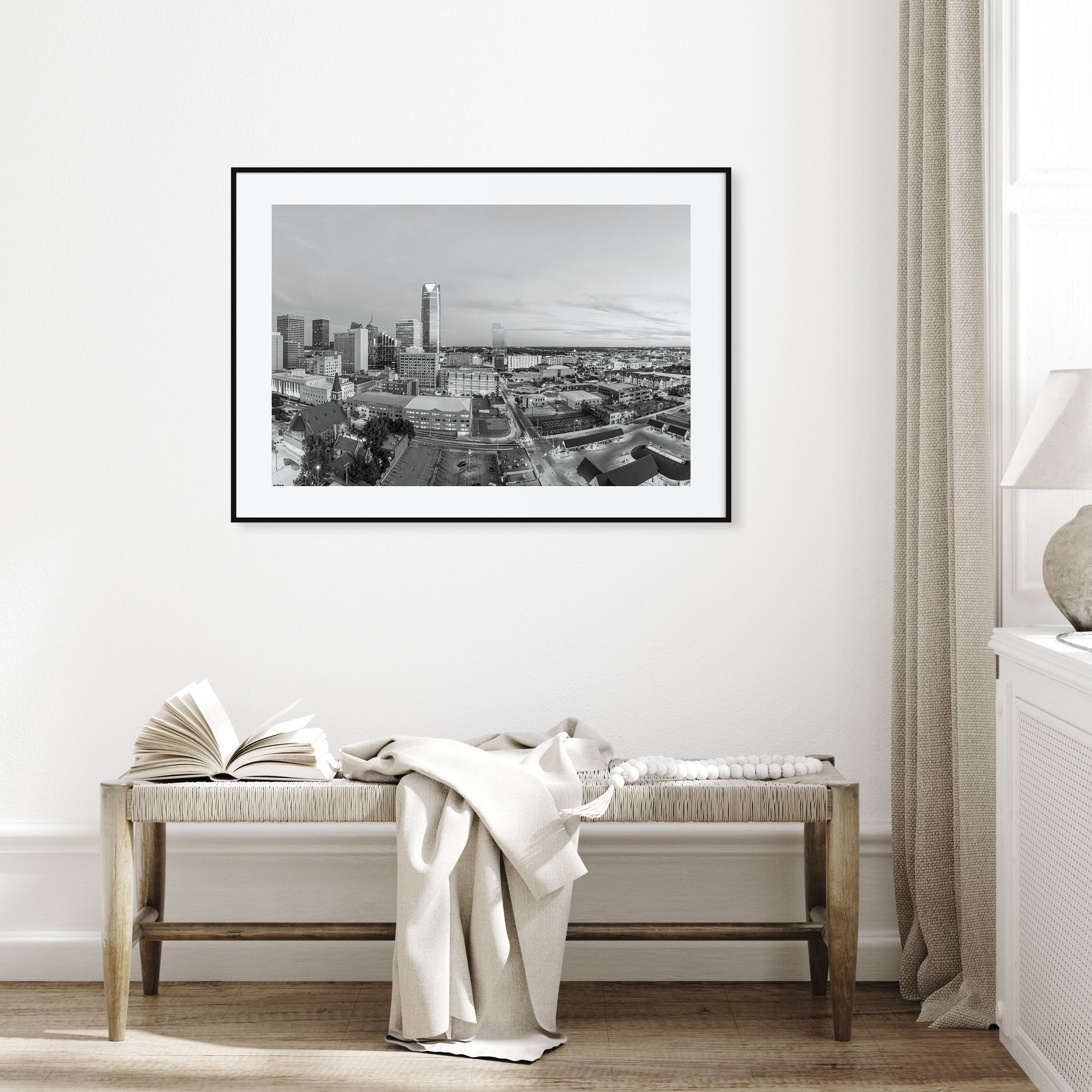 Oklahoma City Landscape B&W Poster