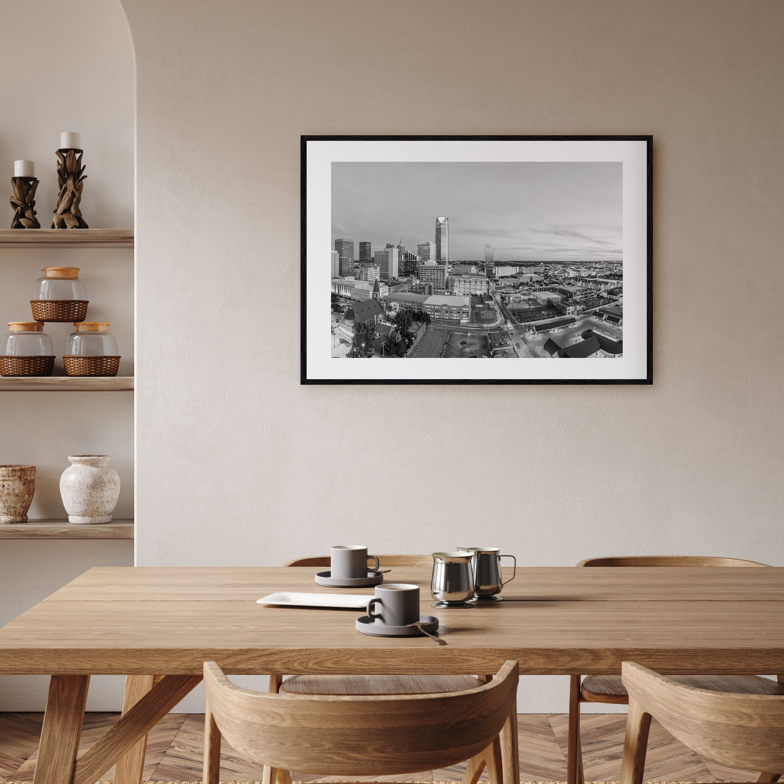 Oklahoma City Landscape B&W Poster