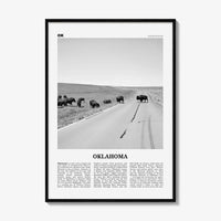 Oklahoma Print Black and White No 3, Oklahoma Wall Art, Oklahoma Poster, Oklahoma Photo, Oklahoma Wall Décor, Oklahoma Map, United States