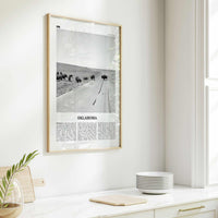 Oklahoma Print Black and White No 3, Oklahoma Wall Art, Oklahoma Poster, Oklahoma Photo, Oklahoma Wall Décor, Oklahoma Map, United States