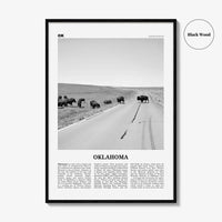 Oklahoma Print Black and White No 3, Oklahoma Wall Art, Oklahoma Poster, Oklahoma Photo, Oklahoma Wall Décor, Oklahoma Map, United States