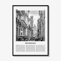 Old Havana Print Black and White, Old Havana Wall Art, Old Havana Poster, Old Havana Photo, Old Havana Wall Décor, Old Havana Map, Cuba