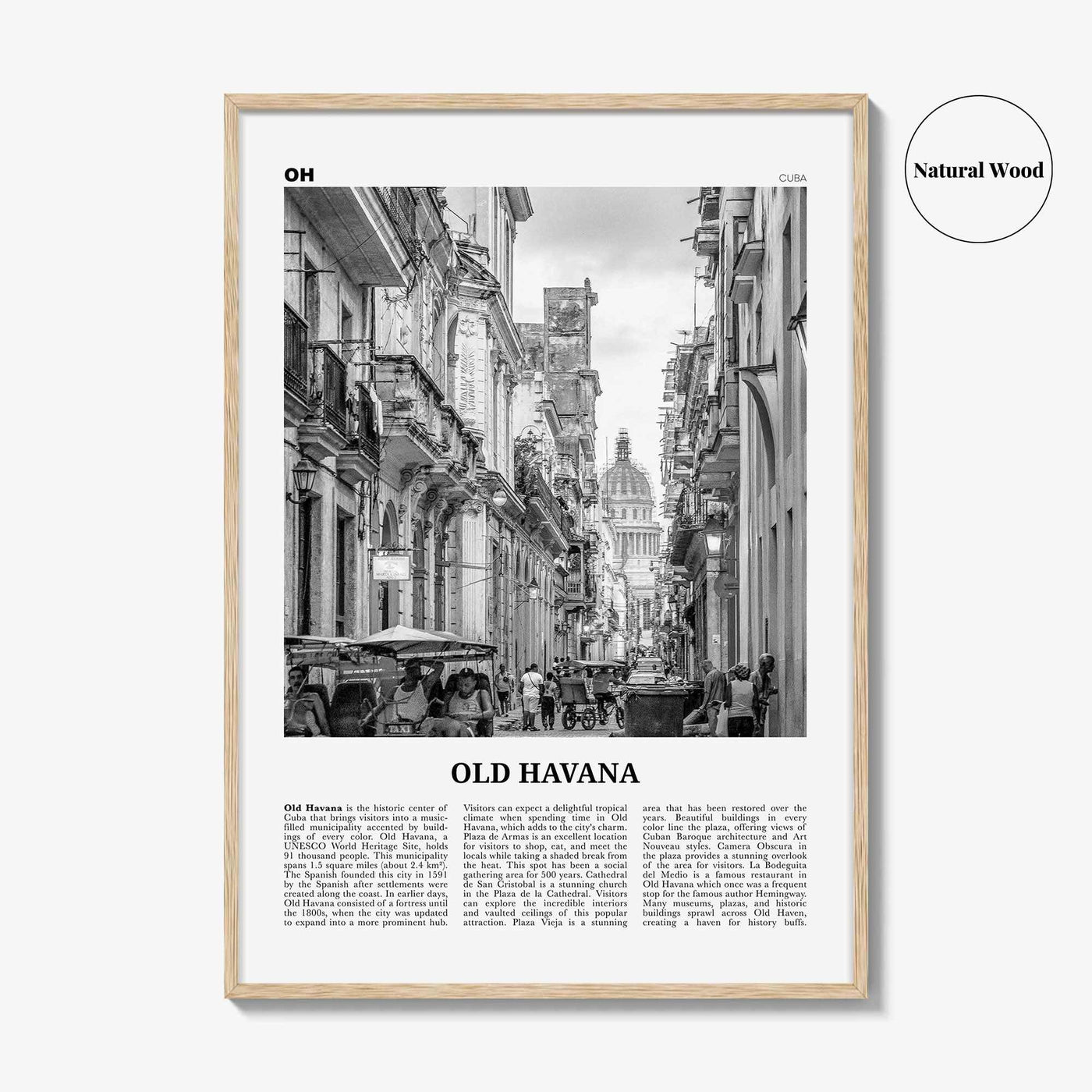 Old Havana Print Black and White, Old Havana Wall Art, Old Havana Poster, Old Havana Photo, Old Havana Wall Décor, Old Havana Map, Cuba