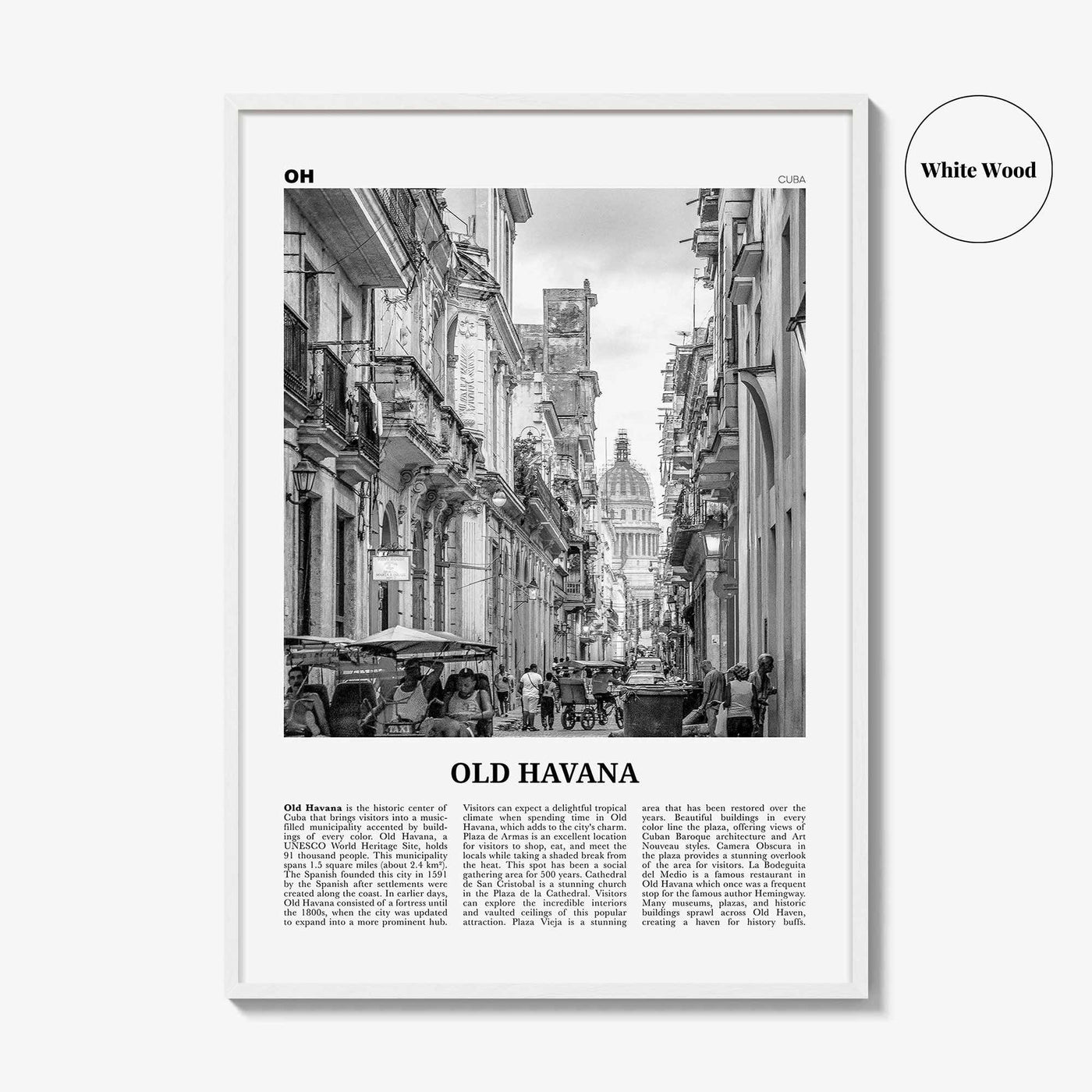 Old Havana Print Black and White, Old Havana Wall Art, Old Havana Poster, Old Havana Photo, Old Havana Wall Décor, Old Havana Map, Cuba