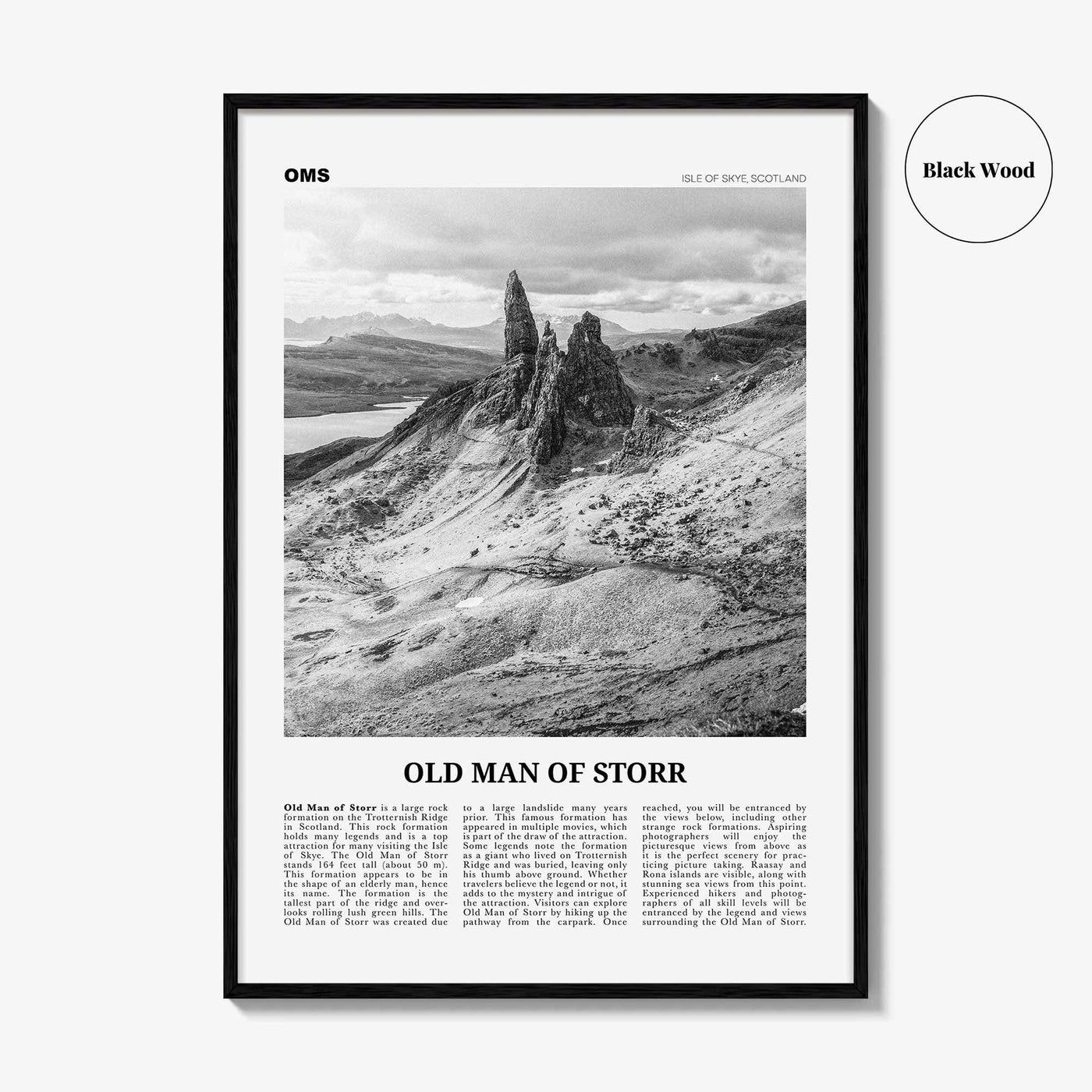 Old Man of Storr Print Black and White, Old Man of Storr Wall Art, Old Man of Storr Poster, Old Man of Storr Photo, Old Man of Storr Décor