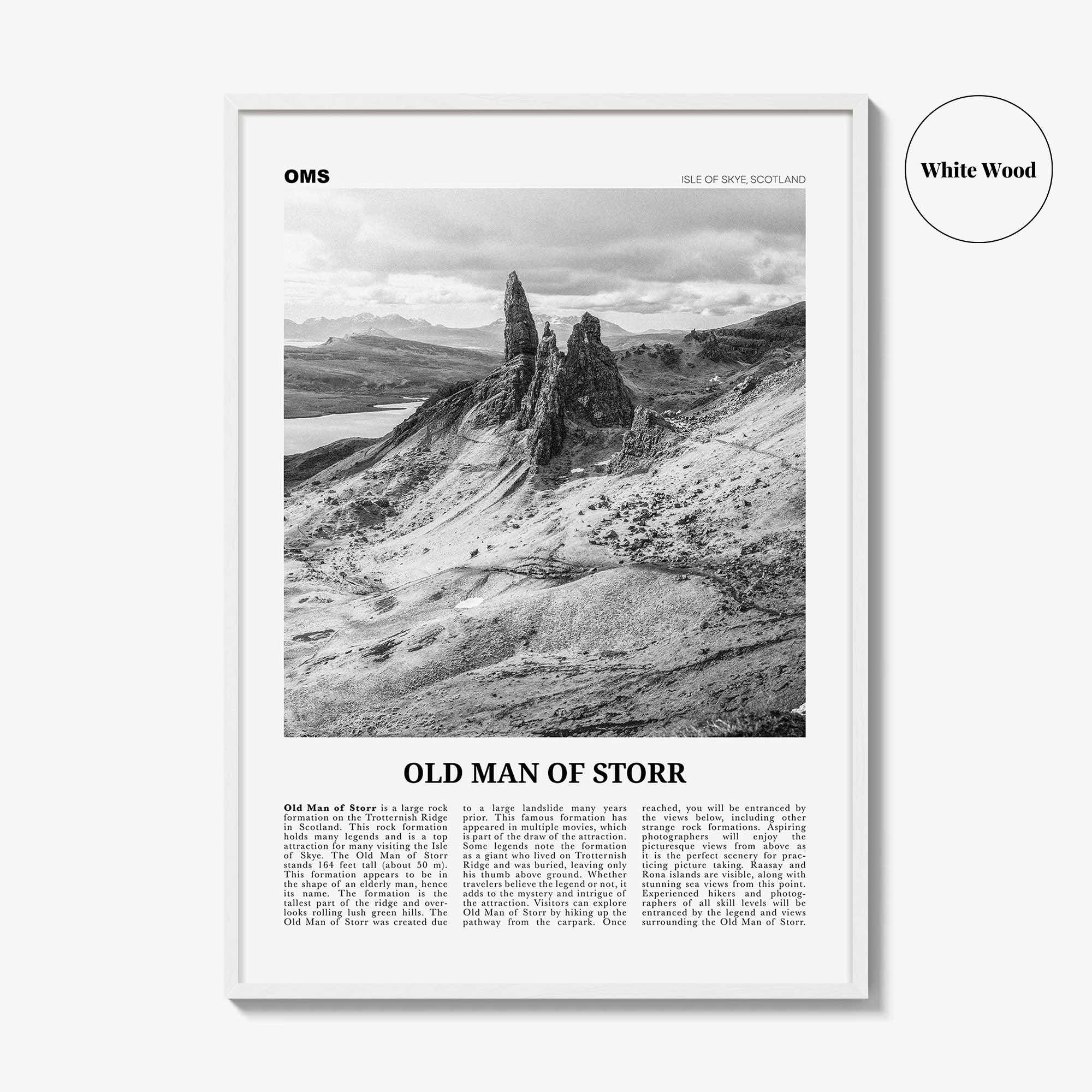 Old Man of Storr Print Black and White, Old Man of Storr Wall Art, Old Man of Storr Poster, Old Man of Storr Photo, Old Man of Storr Décor