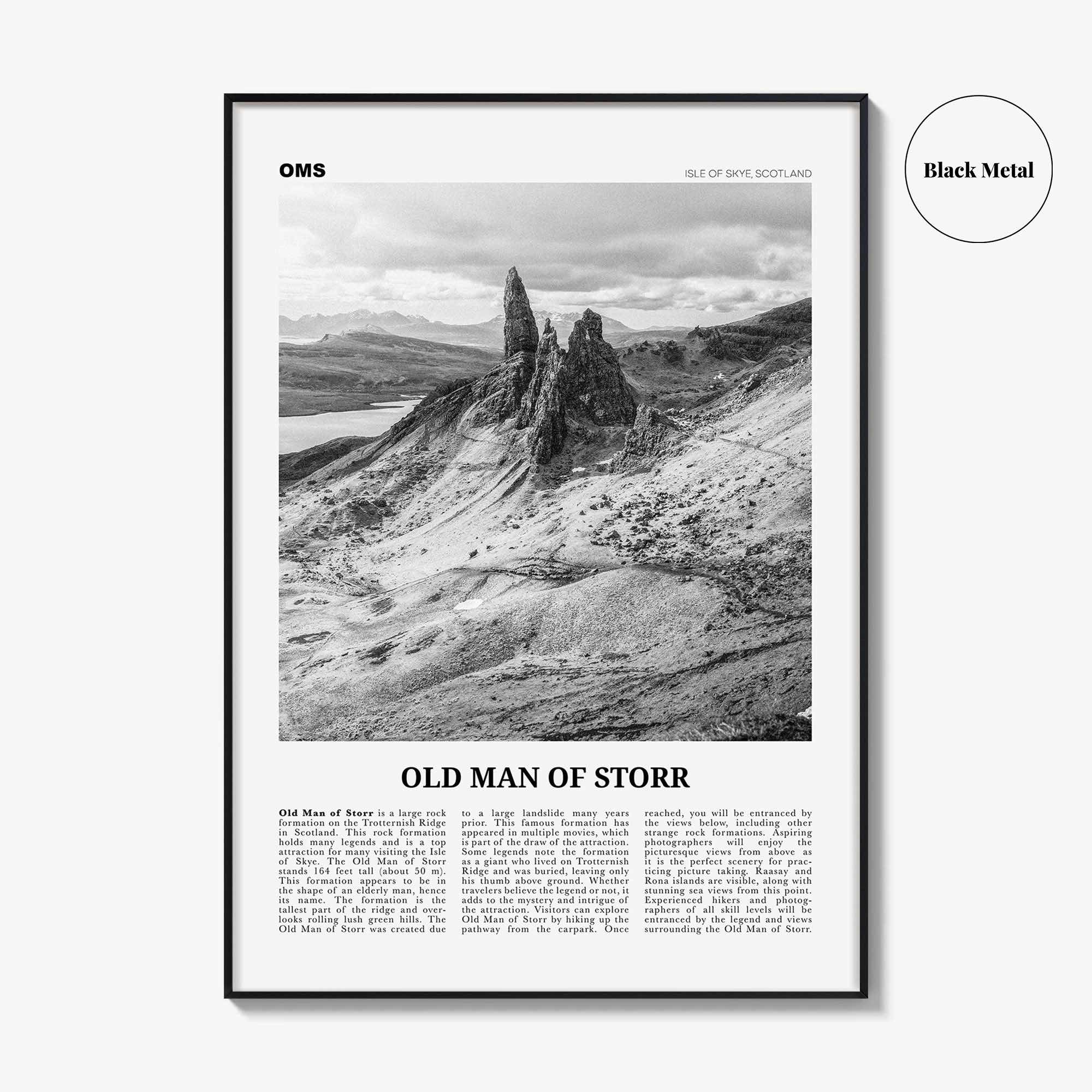 Old Man of Storr Print Black and White, Old Man of Storr Wall Art, Old Man of Storr Poster, Old Man of Storr Photo, Old Man of Storr Décor