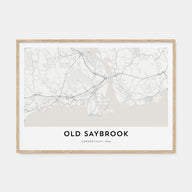 Old Saybrook Map Landscape Poster