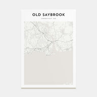 Old Saybrook Map Portrait Poster