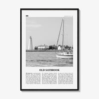 Old Saybrook Print Black and White, Old Saybrook Wall Art, Old Saybrook Poster, Old Saybrook Photo, Old Saybrook Wall Décor, Connecticut USA
