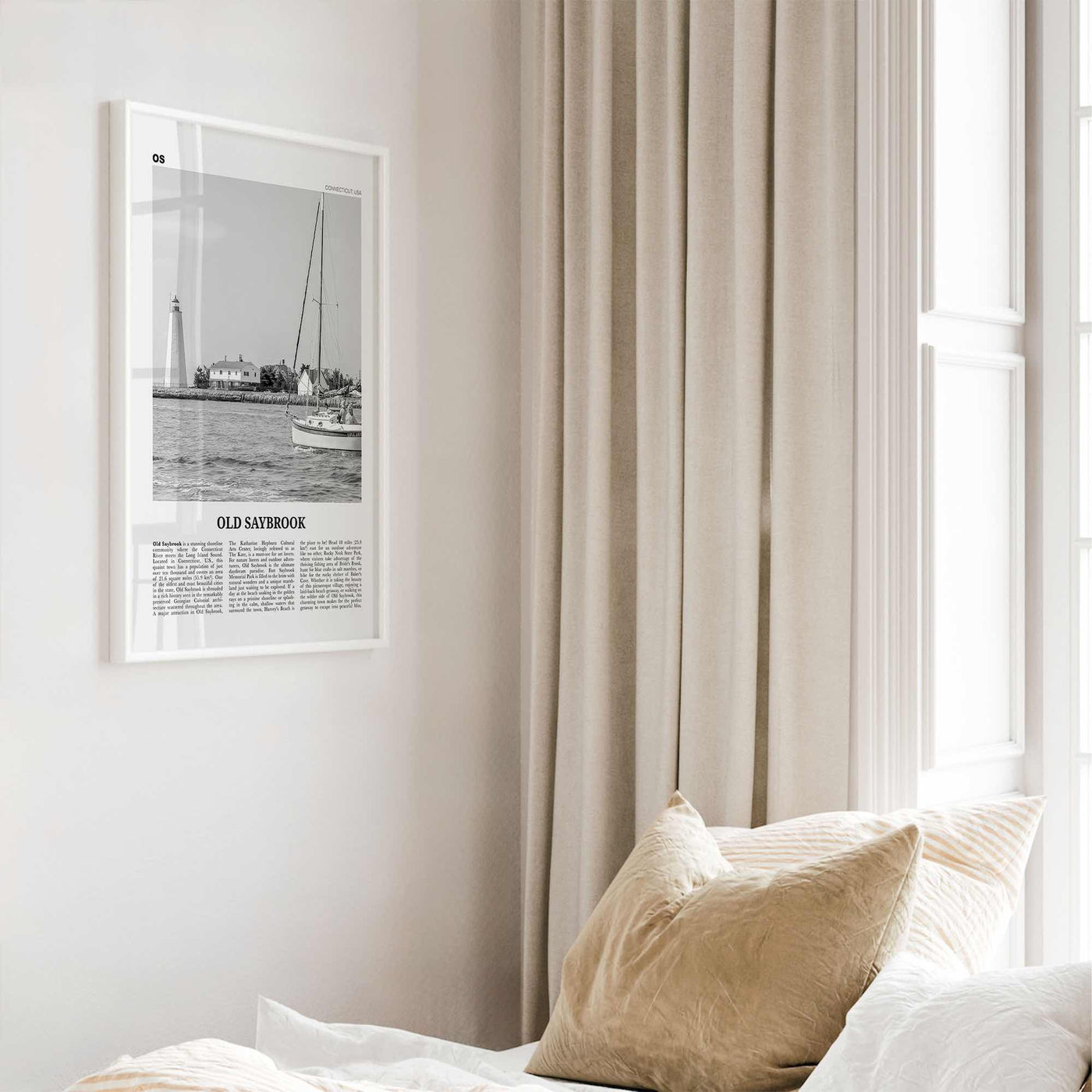 Old Saybrook Print Black and White, Old Saybrook Wall Art, Old Saybrook Poster, Old Saybrook Photo, Old Saybrook Wall Décor, Connecticut USA