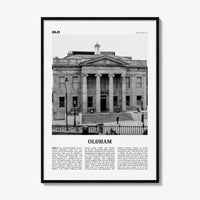 Oldham Print Black and White, Oldham Wall Art, Oldham Poster, Oldham Photo, Oldham Wall Décor, Oldham Map, England, UK