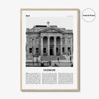 Oldham Print Black and White, Oldham Wall Art, Oldham Poster, Oldham Photo, Oldham Wall Décor, Oldham Map, England, UK