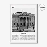 Oldham Print Black and White, Oldham Wall Art, Oldham Poster, Oldham Photo, Oldham Wall Décor, Oldham Map, England, UK