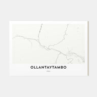 Ollantaytambo Map Landscape Poster