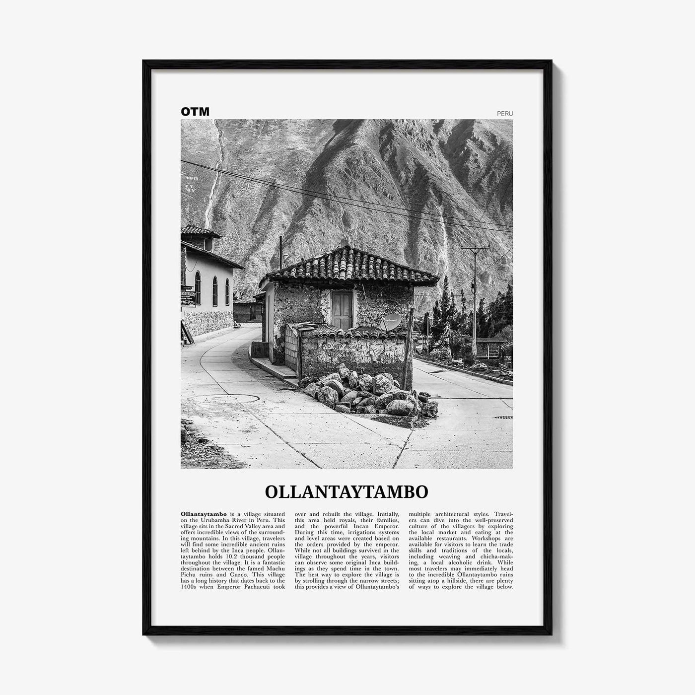 Ollantaytambo Print Black and White, Ollantaytambo Wall Art, Ollantaytambo Poster, Ollantaytambo Photo, Ollantaytambo Wall Décor, Peru