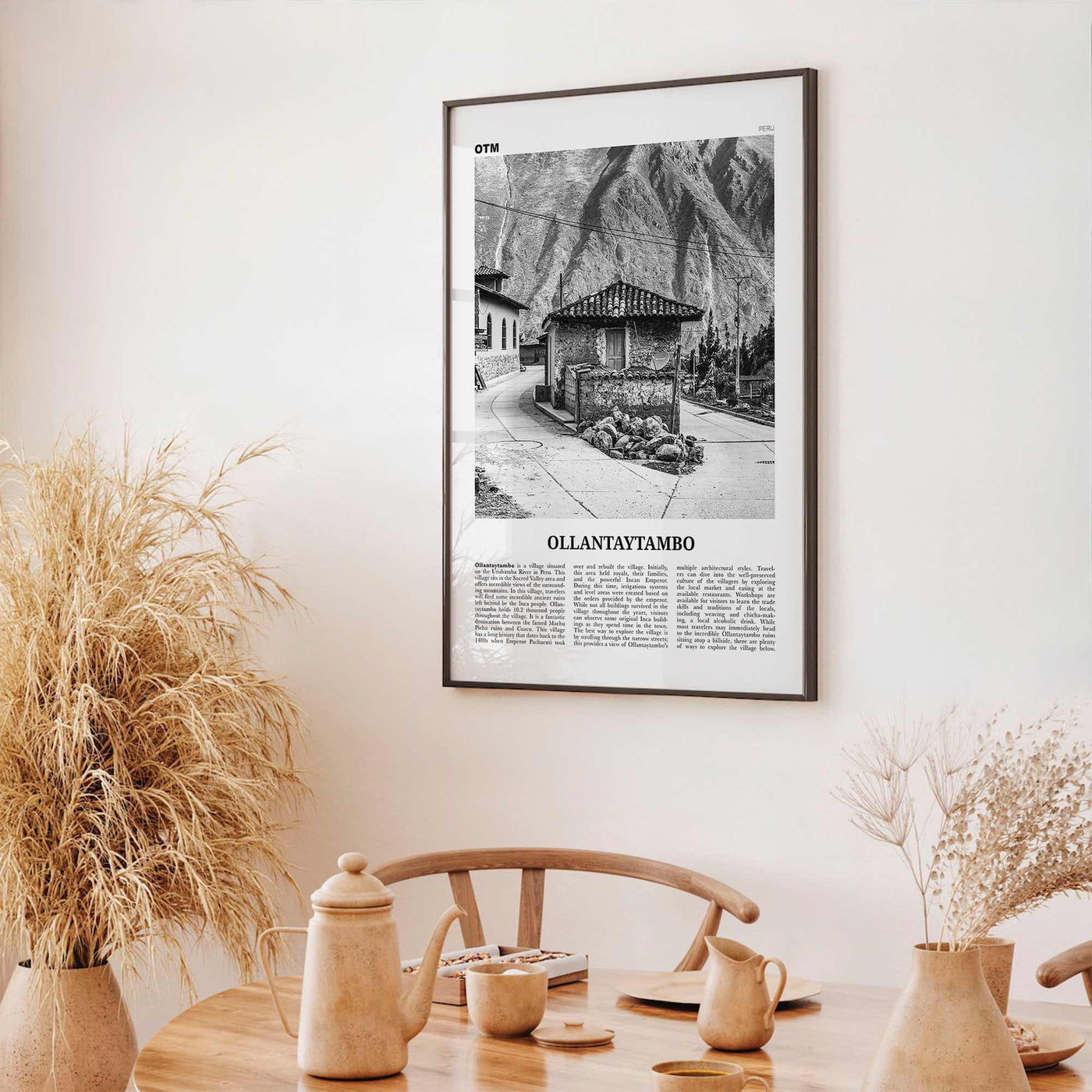 Ollantaytambo Print Black and White, Ollantaytambo Wall Art, Ollantaytambo Poster, Ollantaytambo Photo, Ollantaytambo Wall Décor, Peru