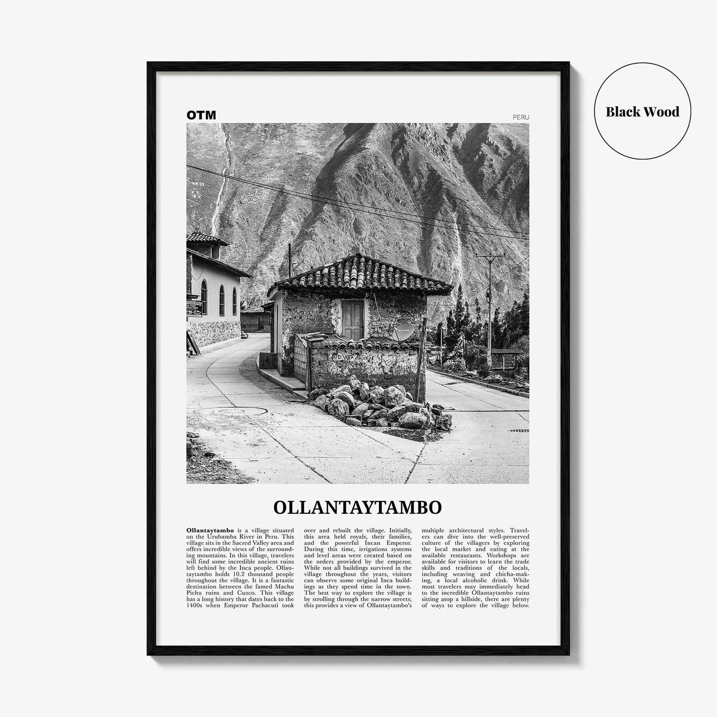 Ollantaytambo Print Black and White, Ollantaytambo Wall Art, Ollantaytambo Poster, Ollantaytambo Photo, Ollantaytambo Wall Décor, Peru