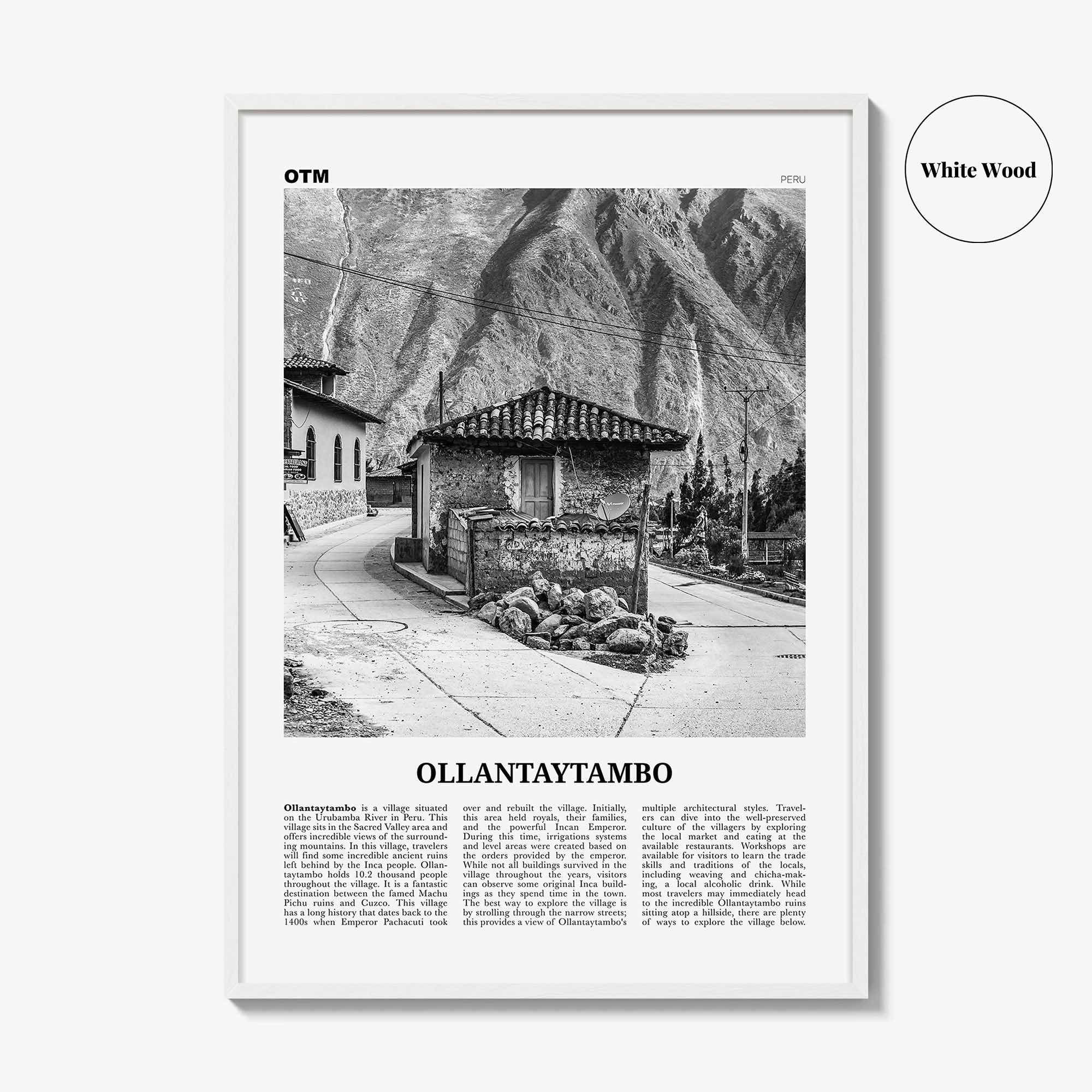 Ollantaytambo Print Black and White, Ollantaytambo Wall Art, Ollantaytambo Poster, Ollantaytambo Photo, Ollantaytambo Wall Décor, Peru
