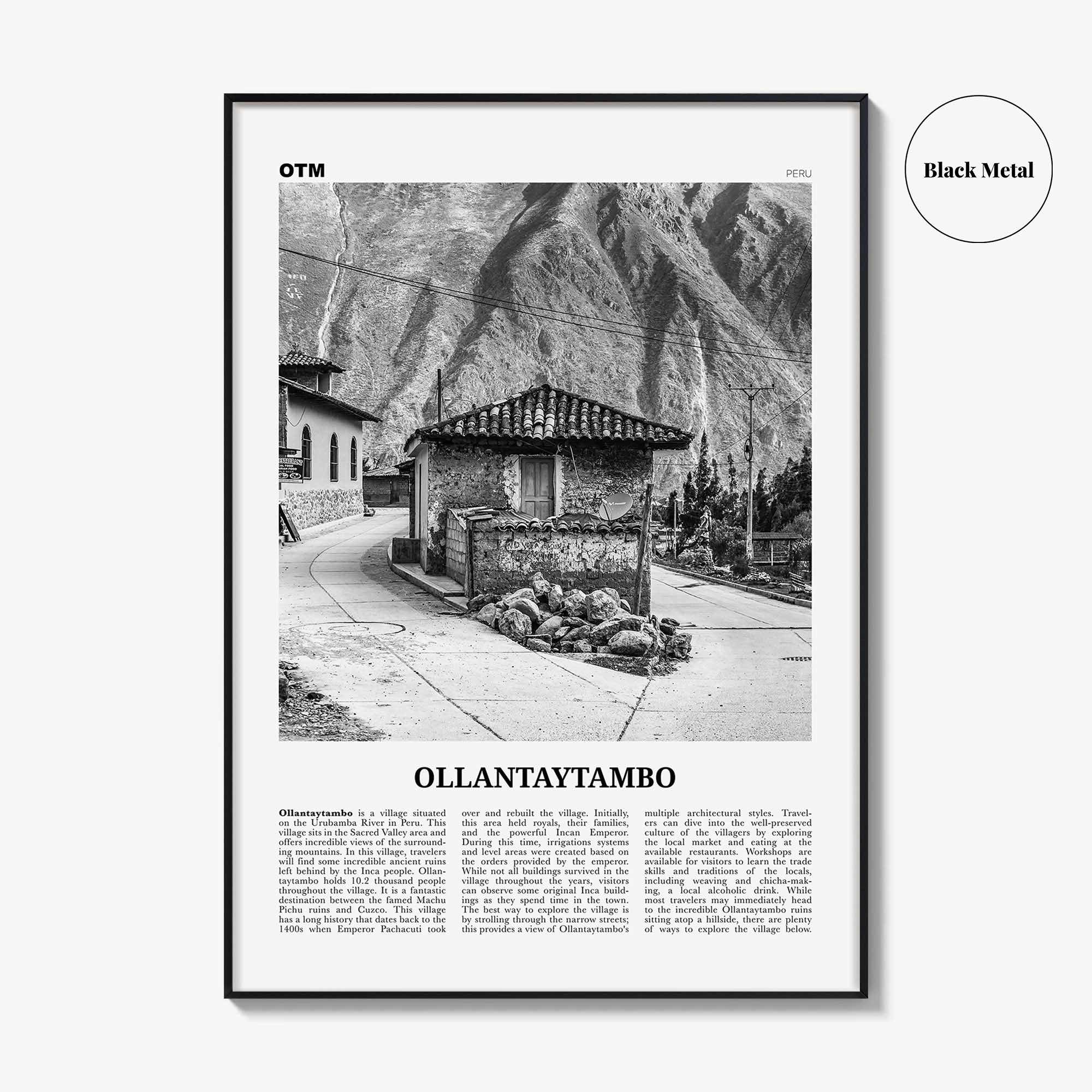 Ollantaytambo Print Black and White, Ollantaytambo Wall Art, Ollantaytambo Poster, Ollantaytambo Photo, Ollantaytambo Wall Décor, Peru