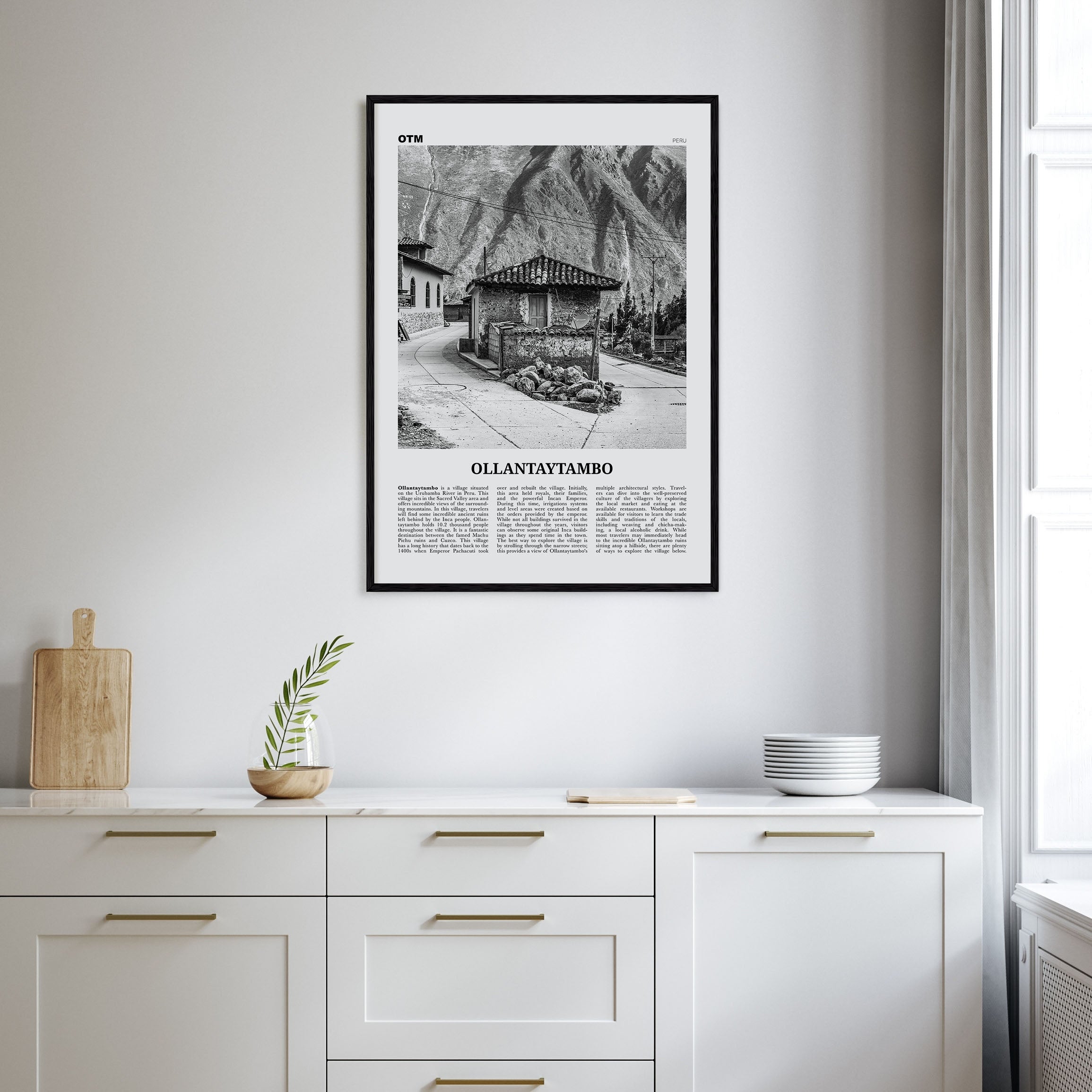 Ollantaytambo Travel B&W Poster