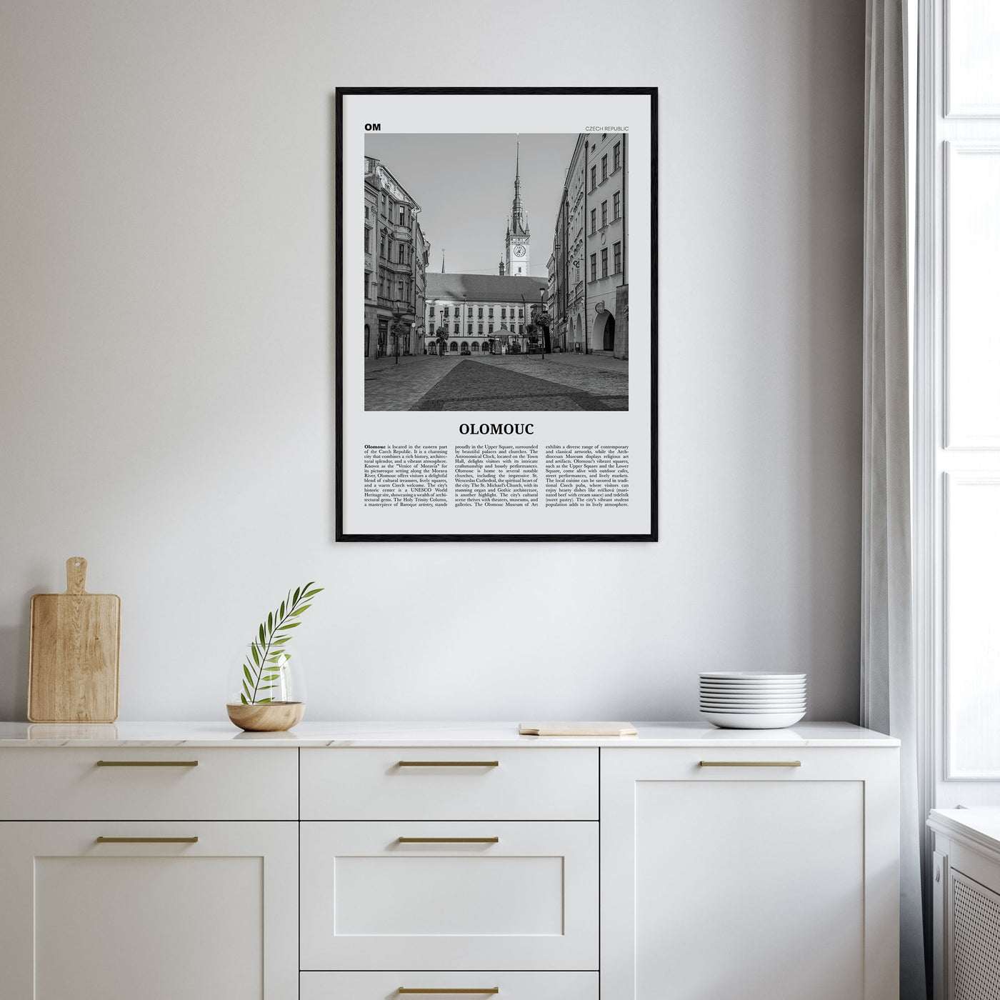 Olomouc Travel B&W Poster