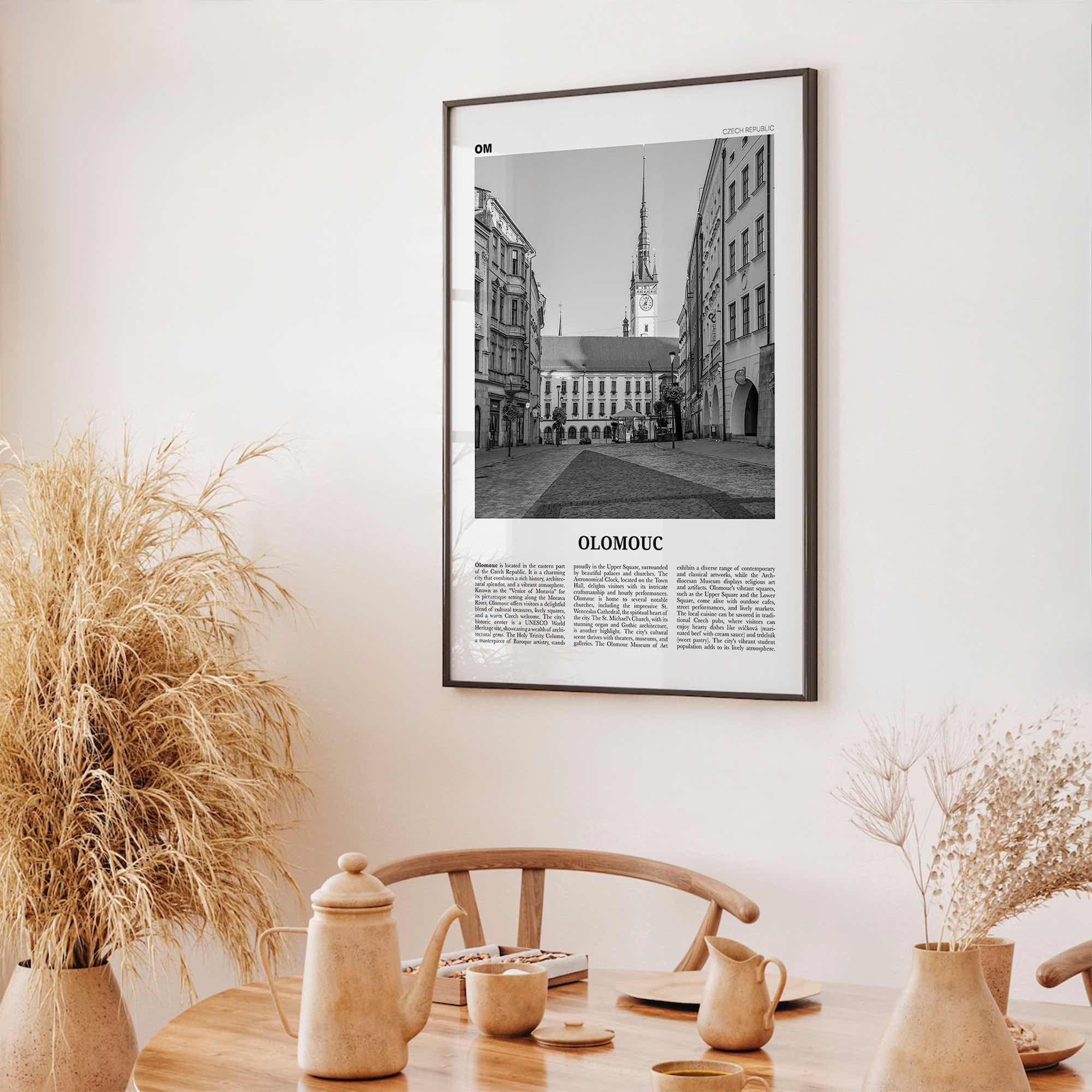 Olomouc Print Black and White, Olomouc Wall Art, Olomouc Poster, Olomouc Photo, Olomouc Wall Décor, Olomouc Map, Czech Republic
