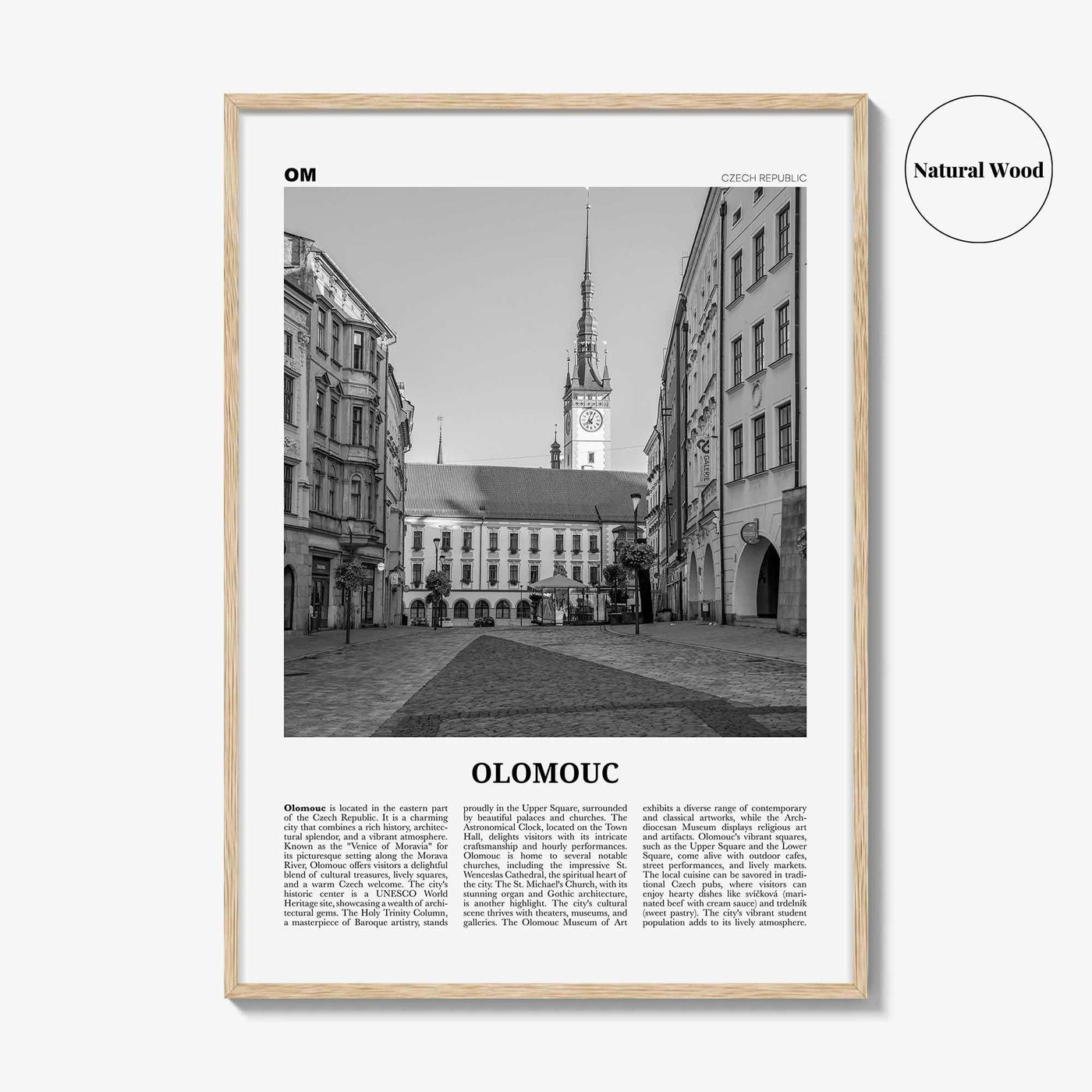 Olomouc Print Black and White, Olomouc Wall Art, Olomouc Poster, Olomouc Photo, Olomouc Wall Décor, Olomouc Map, Czech Republic
