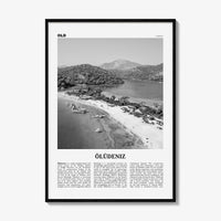 Oludeniz Print Black and White, Ölüdeniz Wall Art, Ölüdeniz Poster, Ölüdeniz Photo, Ölüdeniz Wall Décor, Turkey, Europe, Türkiye, Turkish
